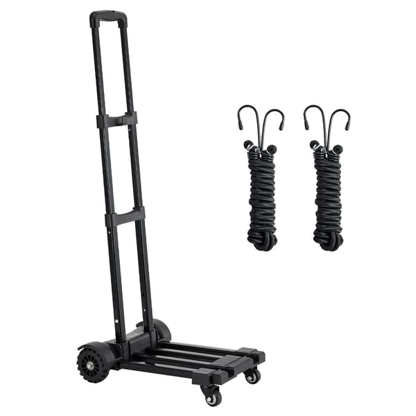 Hopfällbar säckvagn, kapacitet 135 kg, 4 hjul, expanderbar bas