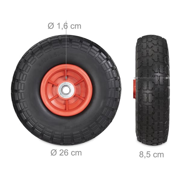 Set med 2 st PU-skottkärrdäck 4.1/3.5-4