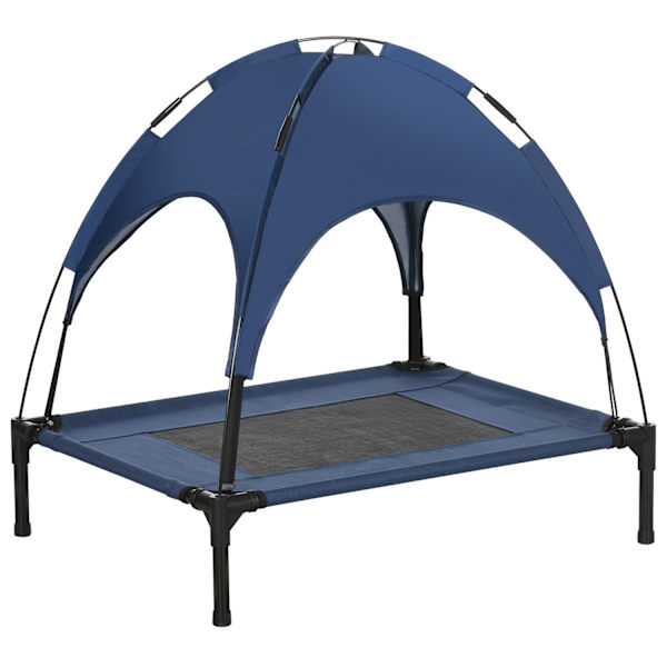 Pet Bed Outdoor Katos Korotettu Mesh Uv-Suoja Tummansininen Keskikokoiset Koirat