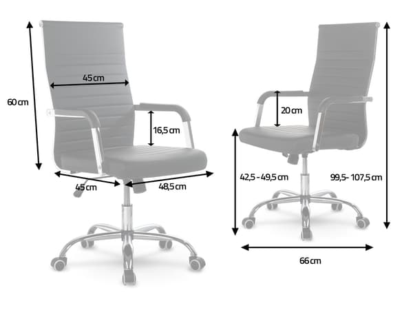 Modern design Sofatel Boston kontorsfåtölj, svart