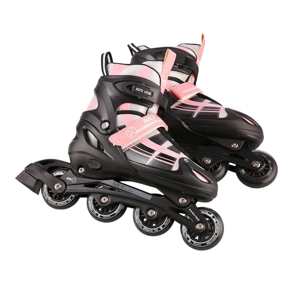 2-i-1 Pink-White Inline & skøjter, størrelse M (35-38)