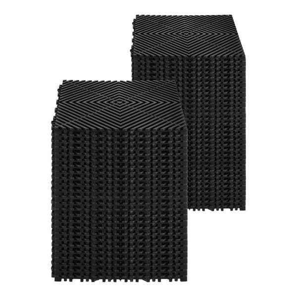 Sammanfogbara dräneringsplattor, 55 st, 31 x 31 cm, halkfri PP, svart