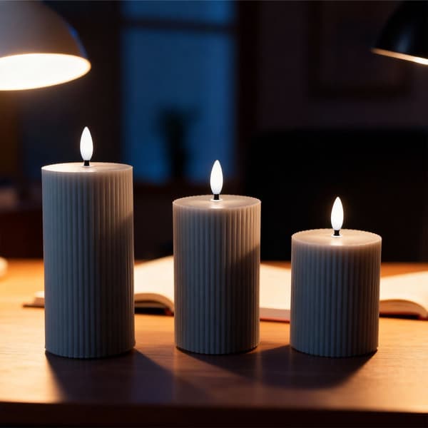LED flammeløse vokslys, sæt med 3