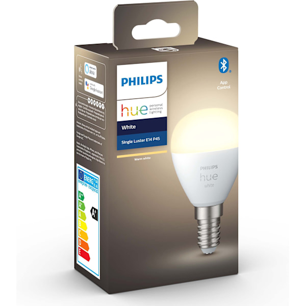 Philips Hue - LED smart pære, BT, hvid, E14, 470 lm, rund