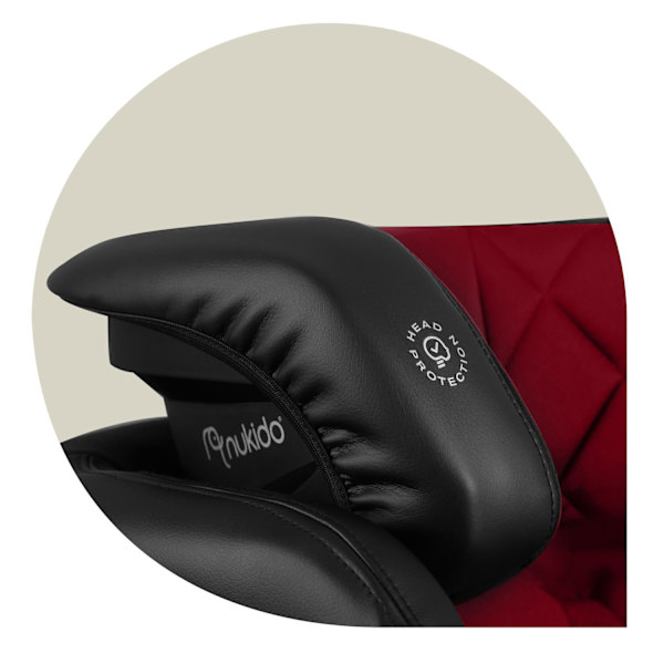 Autostol Nukido Louis sort/rød 15-36 kg ISOFIX