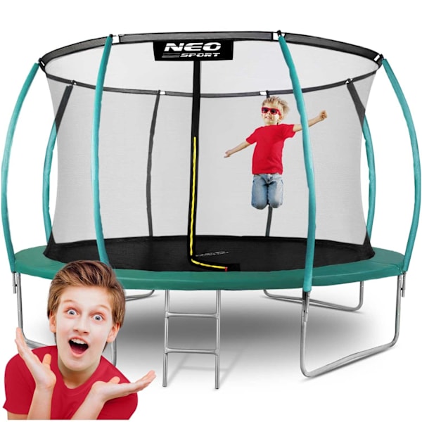 Profiltrampolin 12ft/374cm med inre skyddsnät från Neo-Sport
