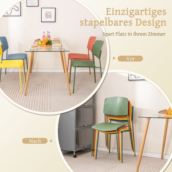 Stapelbara matstolar, set om 4 – Ergonomisk, slitstark PP