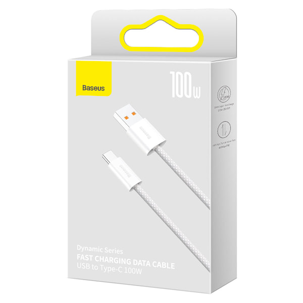 Dynamic Series USB - USB-C kabel 100W 2m hvid