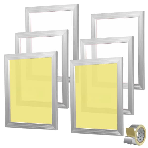 Screentrycksramar 6-pack, 16x20 tum, 110 mesh, aluminium