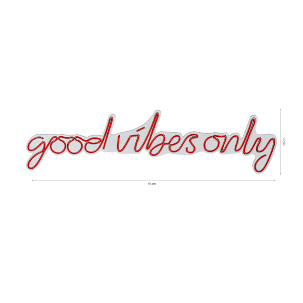 Dekorativ plast LED-belysning Good Vibes Only - Röd