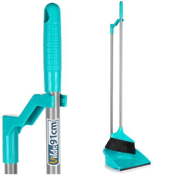Sopskyffel och borste med långt skaft – 95 cm, gummispets