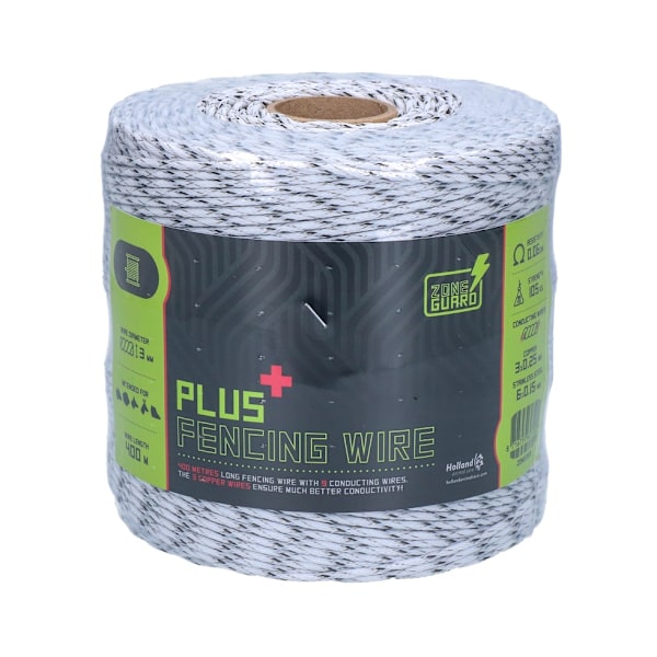 ZoneGuard 3 mm Plus hegnstråd hvid og sort 400 m