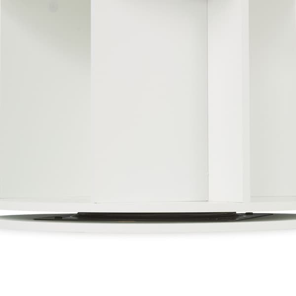 Roterande barnbokhylla, vit, kaninörondesign