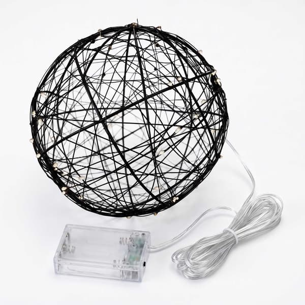 30 cm svart LED-dekorkula – varmvitt ljus