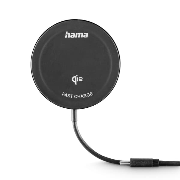 Trådløs Qi2-oplader, hurtigopladning 15W, sort