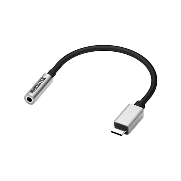Marmitek 08374, Sort, Sølv, USB C, 3.5mm, 0,15 m, Hanstik, Hunstik