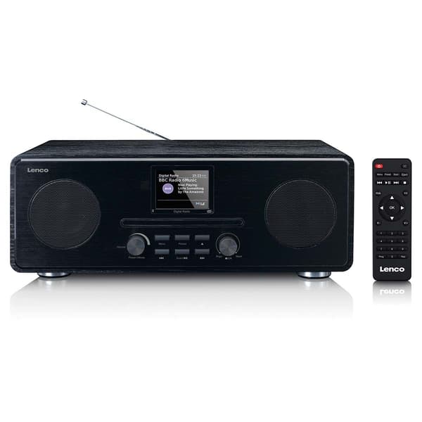 DAB+ FM-radio med CD MP3-afspiller Bluetooth Sort