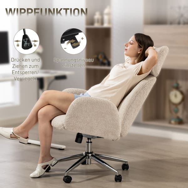 Ergonomisk kontorsstol, justerbart nackstöd, lutning, gråvit