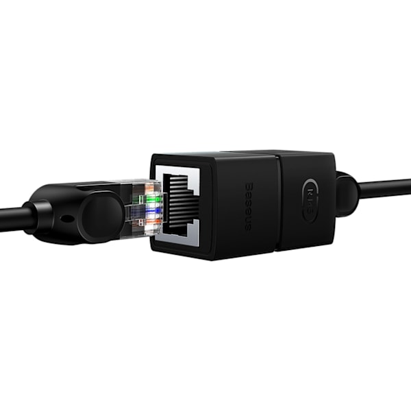 AirJoy LAN Ethernet RJ-45 netværkskabelstik, sort - SÆT med 2