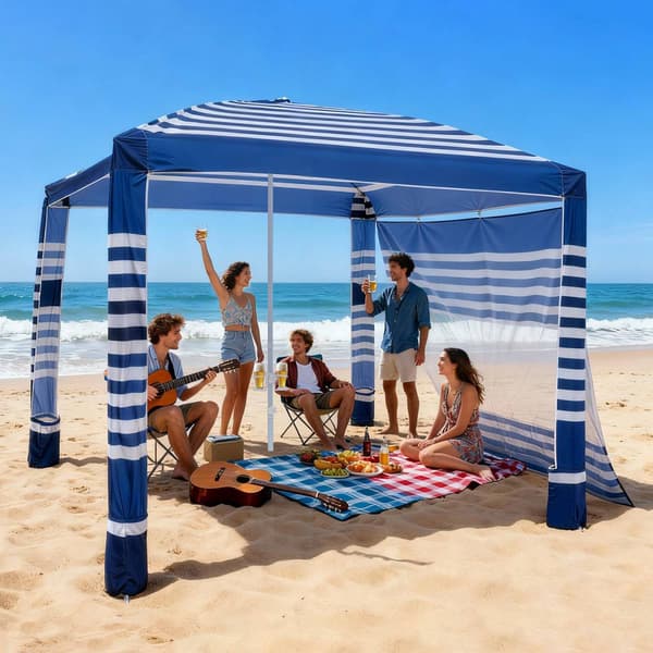 Strandtält Cabana 2,4x2,4 m, sidovägg, UPF 50+ skugga