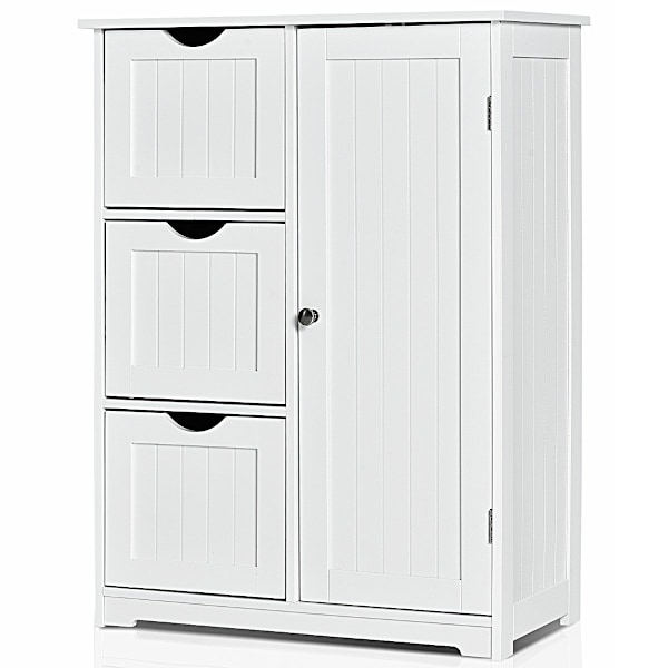 Badrumsskåp förvaringsskåp med 3 lådor 60 x 30 x 81 cm vit