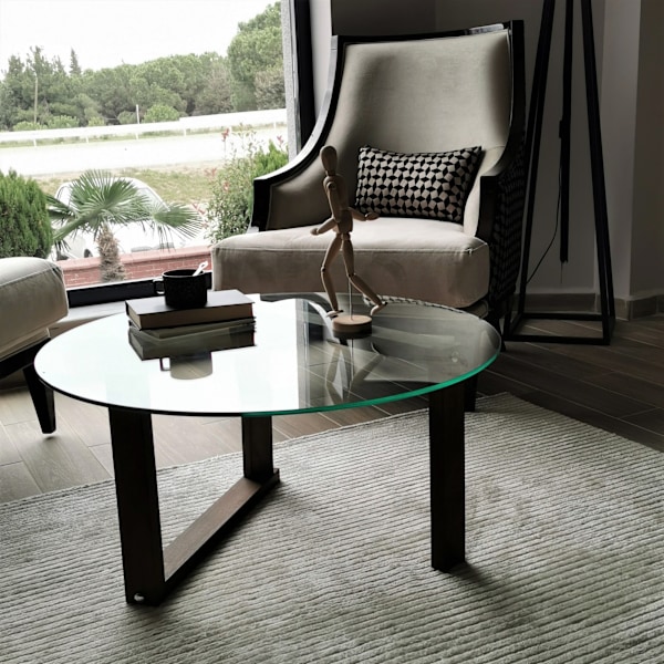 Soffbord Yuvarlak Cam Orta Sehpa S300