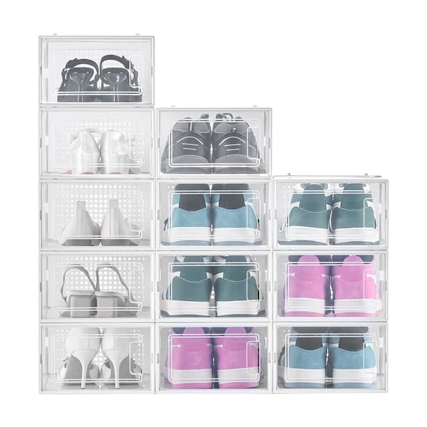 Skoförvaringslådor, stapelbara 12-pack, passar US 11