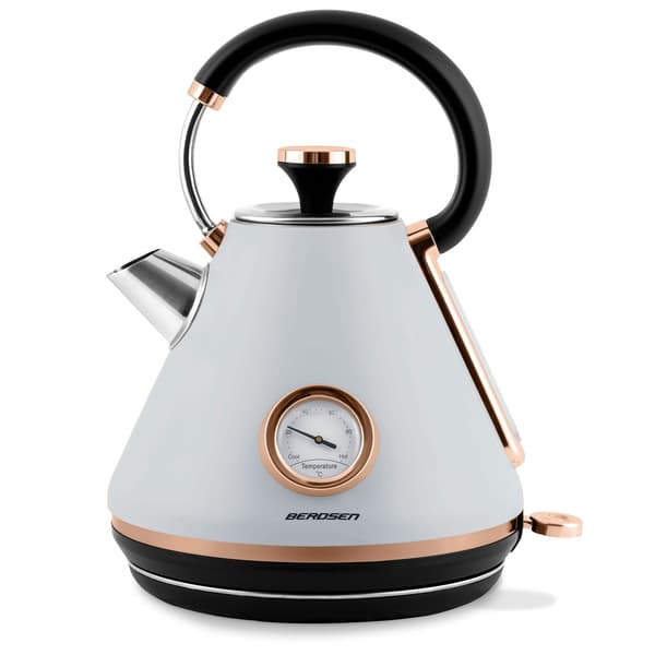 Elektrisk vattenkokare med termometer, 1,7L, grå, BD-701