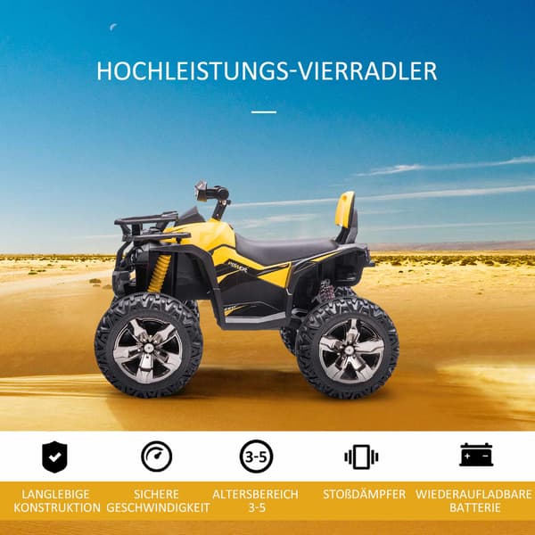 Elektrisk børne-quad, 3-8 km/t, LED-lys, musikafspiller