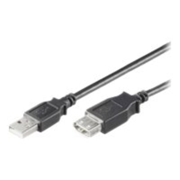MicroConnect USB 2.0 - USB-jatkokaapeli - USB (naaras) USB:hen (uros) - USB 2.0 - 50 cm - musta