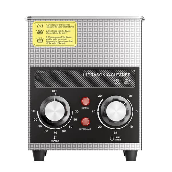 2L ultralydsrenser med varmelegeme, timer og kurv, 60W