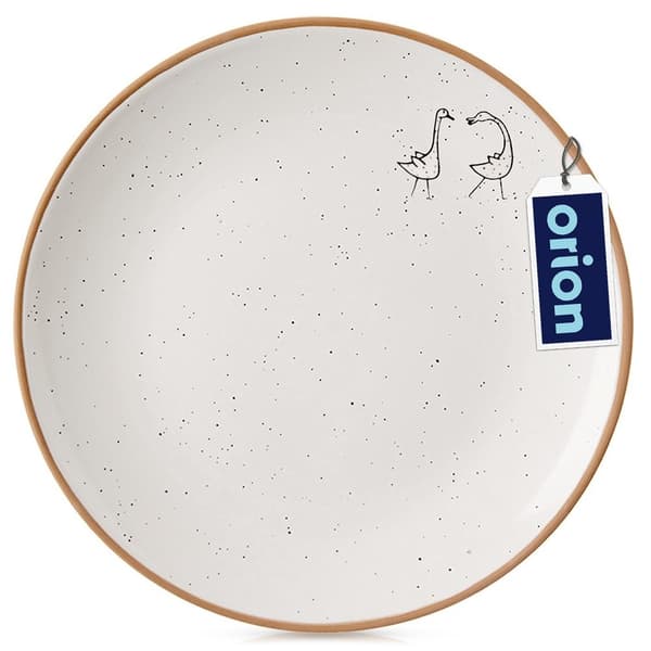 Beige keramisk desserttallrik 20 cm
