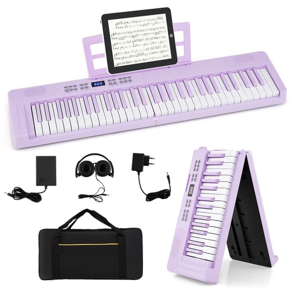 Hopfällbart elektroniskt keyboard med 61 tangenter, MIDI och split