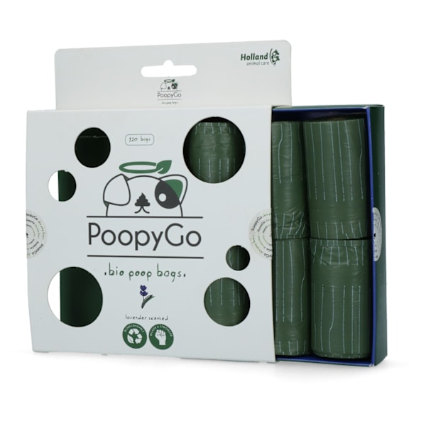 PoopyGo Miljøvenlig 120 stk (8x15 poser) Lavendelduftende