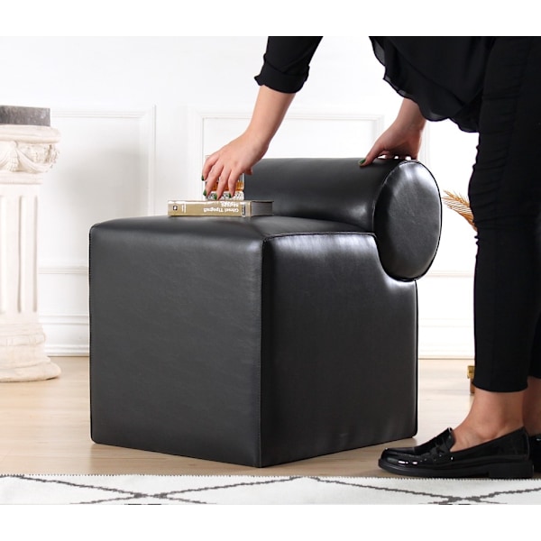 Pouffe Rohin Deri Puf - musta