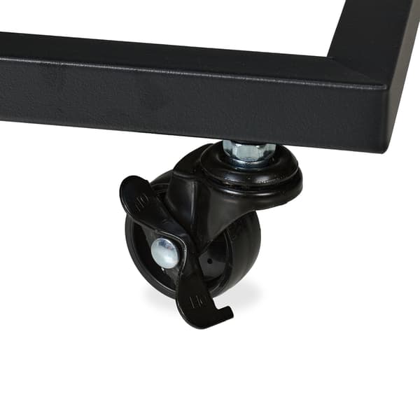 C-format sidobord med hjul, metall och MDF
