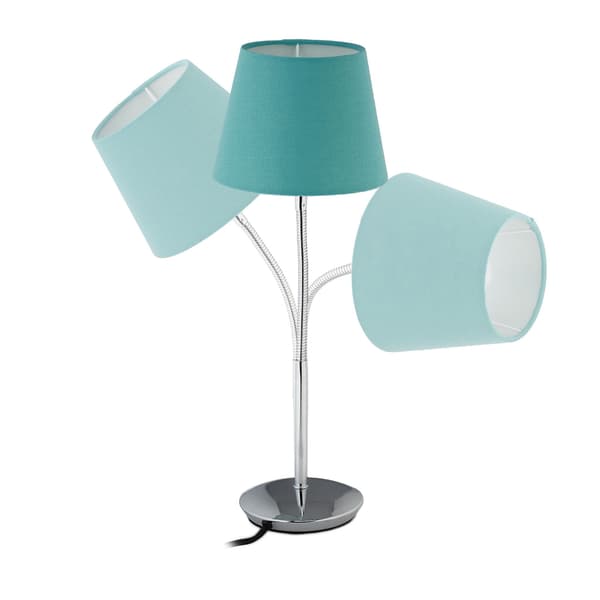 Fleksibel bordlampe med stofskærm