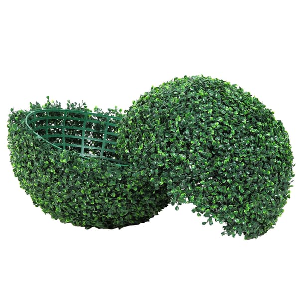 Konstgjorda buxbombollar, 2-pack, 20 tum, LED