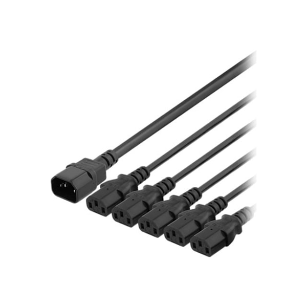 DELTACO - Strömdelare - IEC 60320 C14 till power IEC 60320 C13 - 250 V - 10 A - 3 m - svart