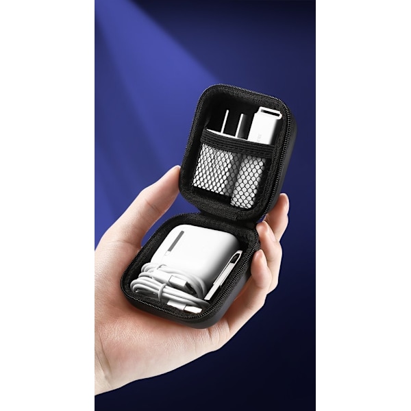 Etui til høretelefoner og GSM tilbehør 8x8cm sort