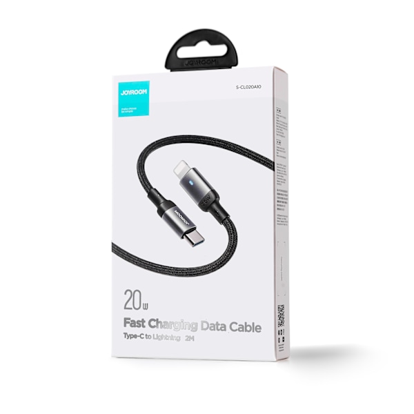 Kaapeli iPhonelle USB-C - Lightning A10 Series 20W 1,2m musta