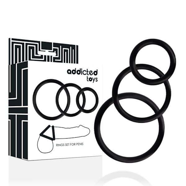 Addicted Toys - Sormussetti Penis Mustalle