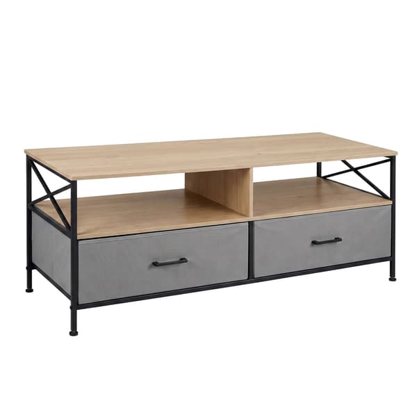 TV Lavt bord med opbevaring, grå-sort, 120 cm
