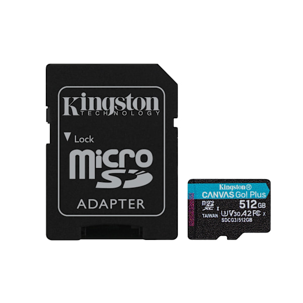 Kingston Canvas Go Plus microSD-kort 512GB – Blixtsnabb lagring för dina äventyr