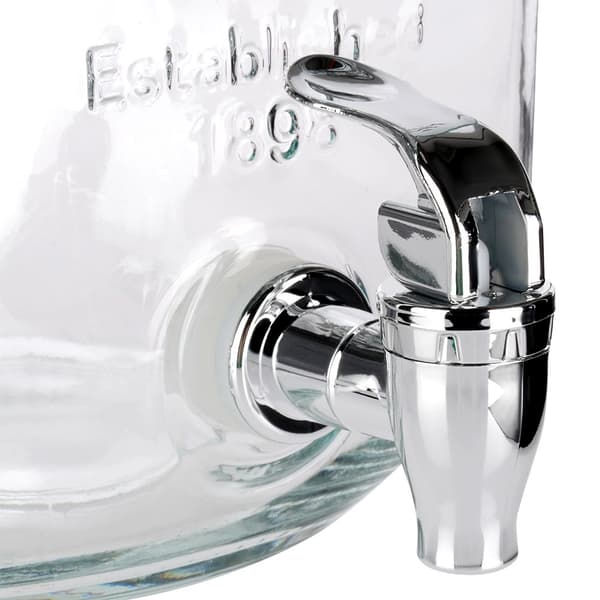 Glas drikkevaredispenser med hane, 4 liters kapacitet