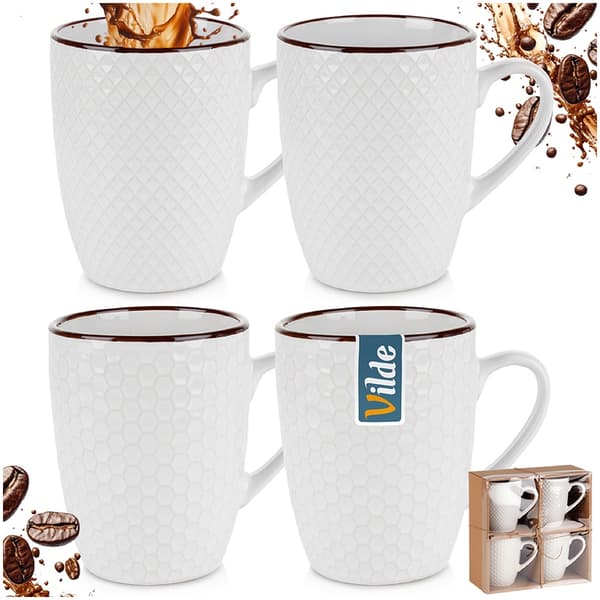 Keramikkrus hvid 400 ml 4 stk.