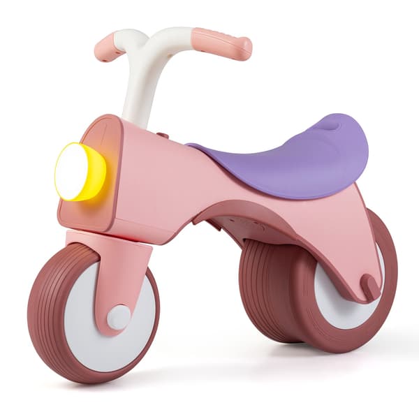 Børne lyserød balancecykel med lys og musik