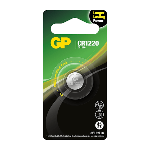 GP Lithium Coin Cell CR1220 1 kpl
