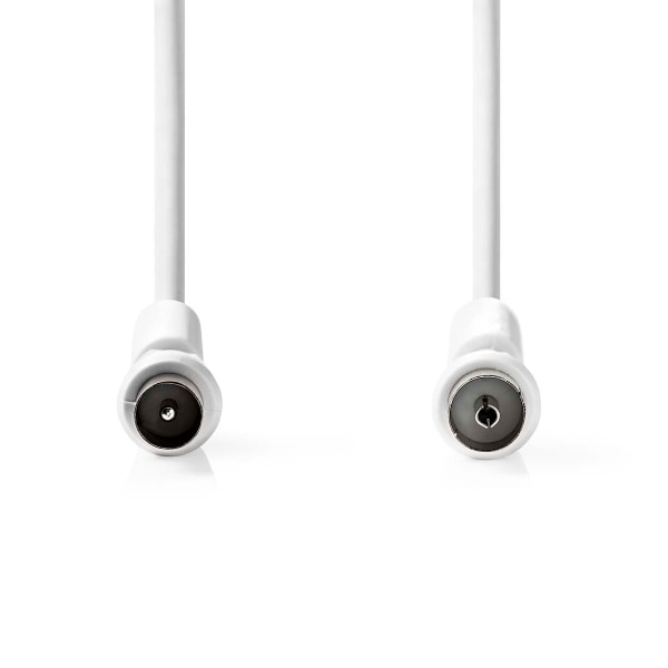 Koaxialkabel | IEC (Koax) Hane | IEC (Koax) Hona | Nickelplaterad | 120 dB | 75 Ohm | Fyra skydd | 1.00 m | Rund | PVC | Vit | Label