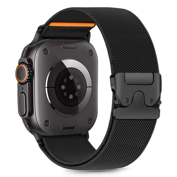 Tech-Protect Nylon Clasp Watch Strap For Apple Watch 44/45/46/49 Mm - Black